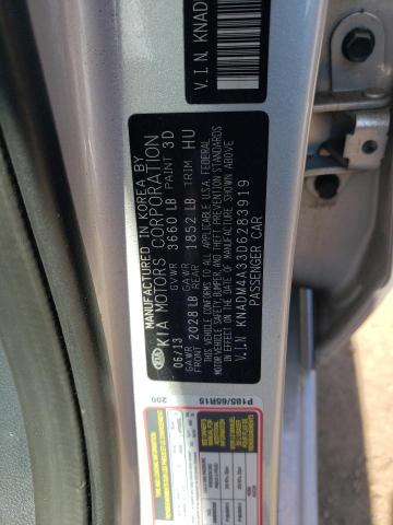 2013 Kia Rio Lx VIN: KNADM4A33D6283919 Lot: 54601934