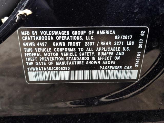 2018 Volkswagen Passat Se VIN: 1VWBA7A35JC005280 Lot: 56662794