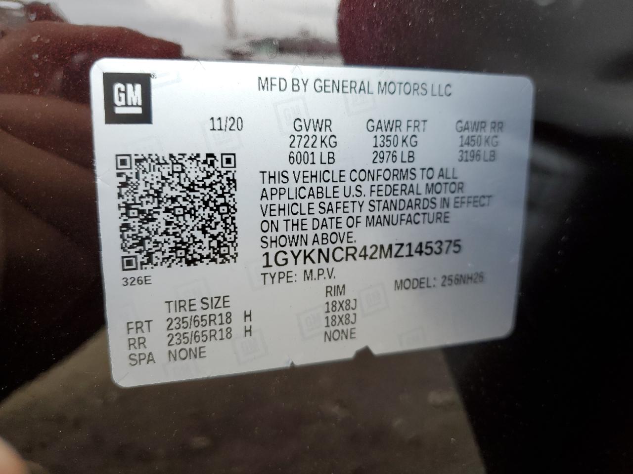 1GYKNCR42MZ145375 2021 Cadillac Xt5 Premium Luxury