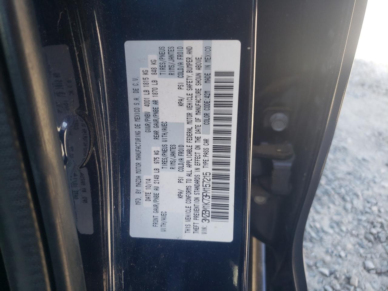 3MZBM1K73FM157215 2015 Mazda 3 Sport