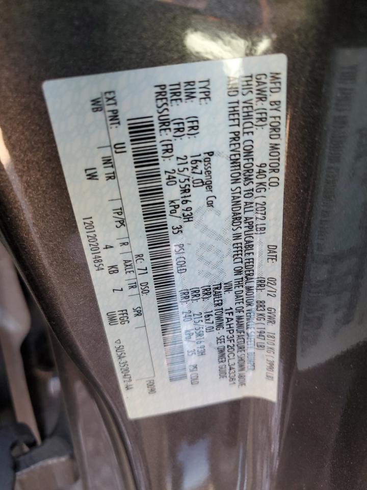 1FAHP3F20CL343361 2012 Ford Focus Se