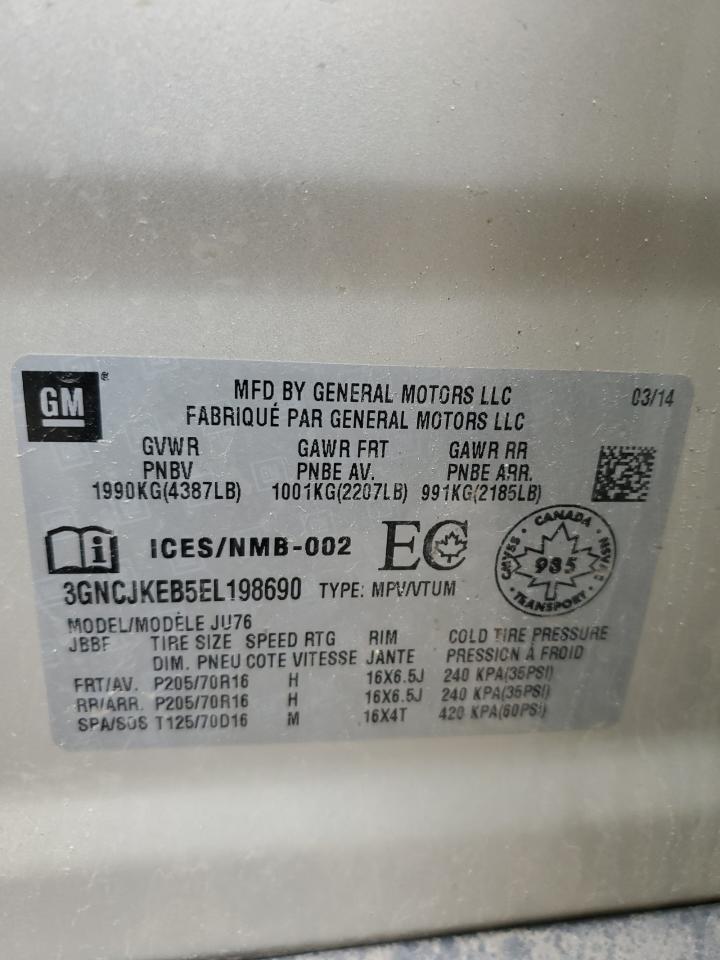 3GNCJKEB5EL198690 2014 Chevrolet Trax Ls