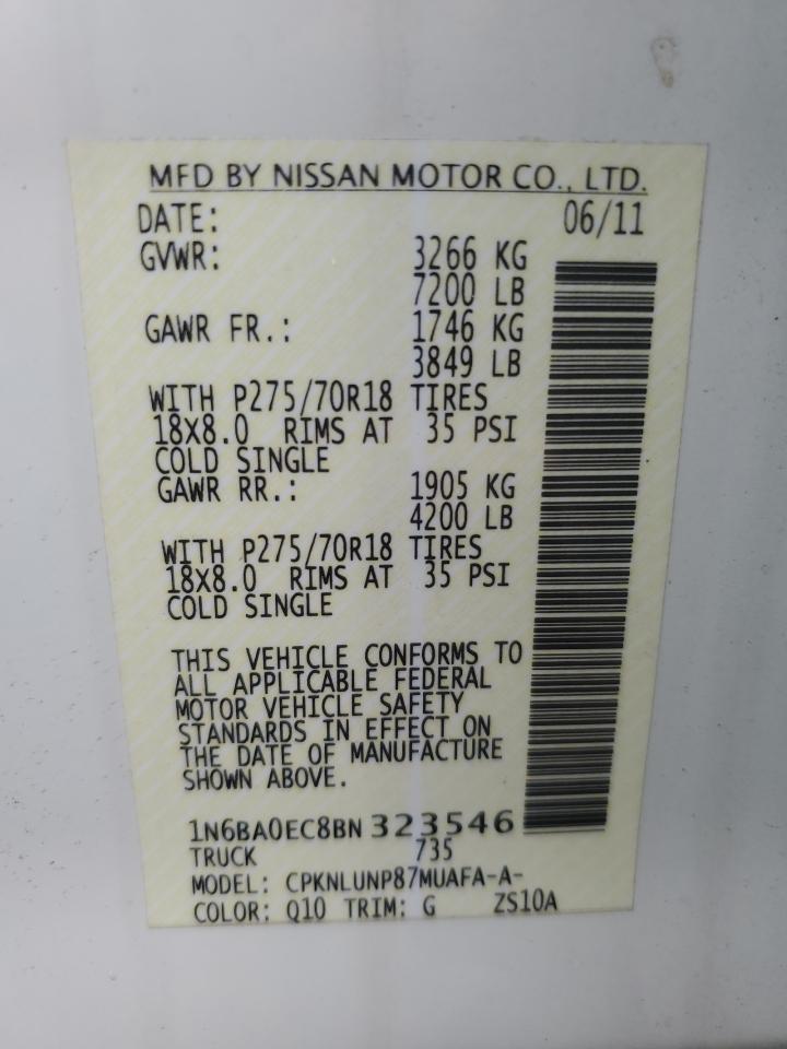 1N6BA0EC8BN323546 2011 Nissan Titan S