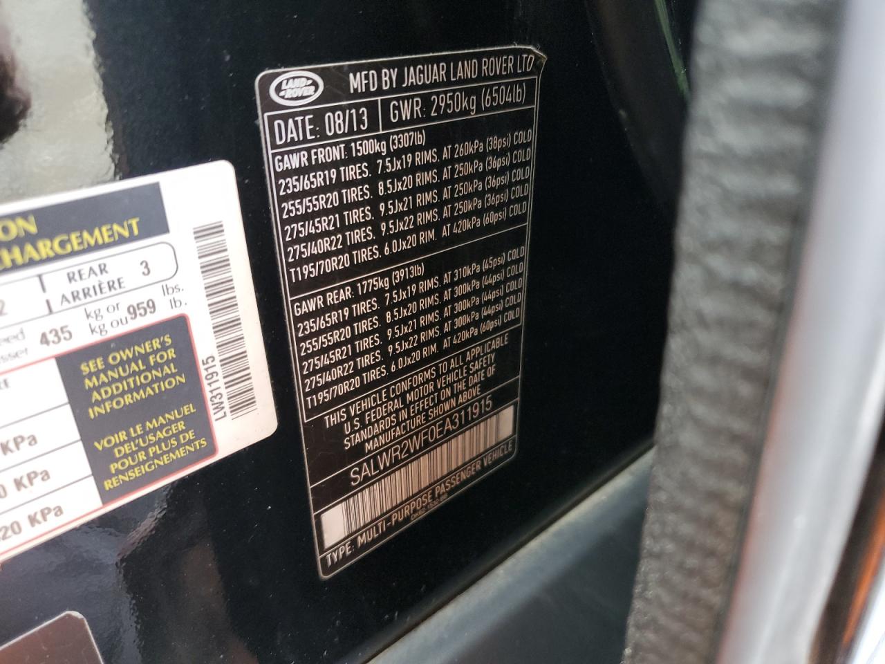 SALWR2WF0EA311915 2014 Land Rover Range Rover Sport Hse