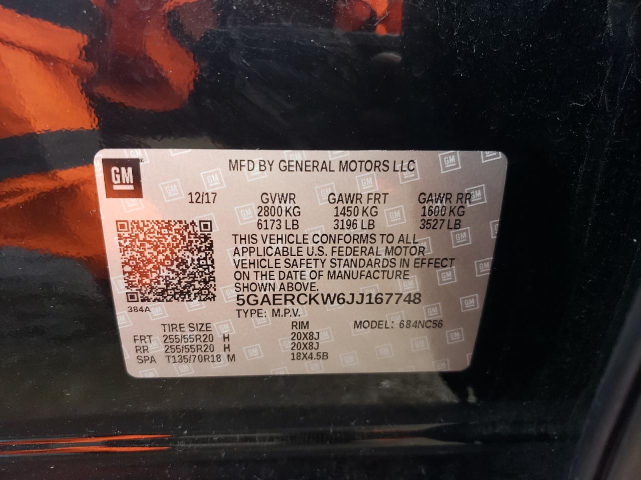 5GAERCKW6JJ167748 2018 Buick Enclave Premium