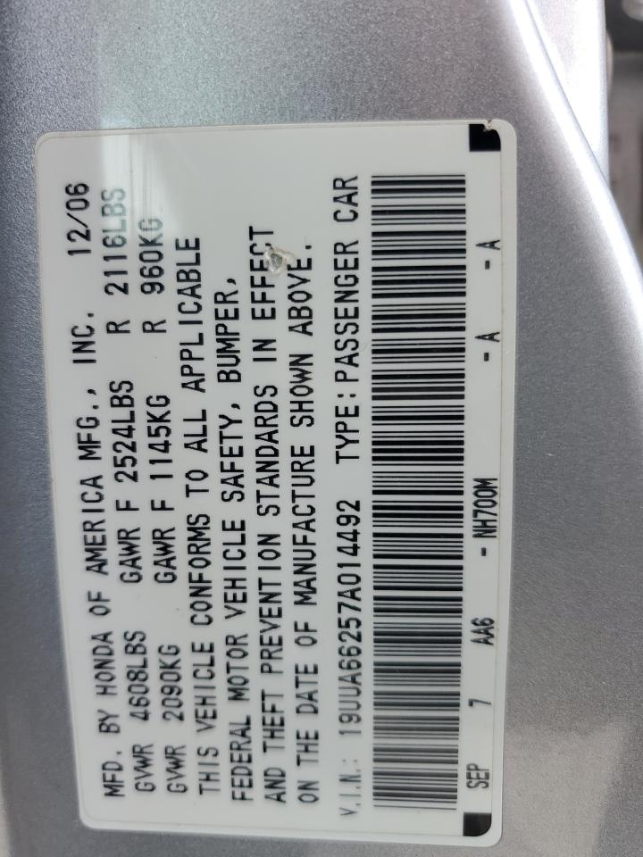 19UUA66257A014492 2007 Acura Tl