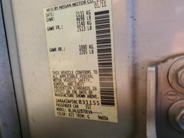 2011 Nissan Maxima S VIN: 1N4AA5AP5BC831155 Lot: 56412824