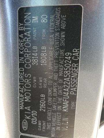 2010 Kia Forte Ex VIN: KNAFU4A22A5850249 Lot: 56125424