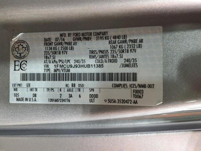 2017 FORD ESCAPE TIT - 1FMCU9J93HUB11385