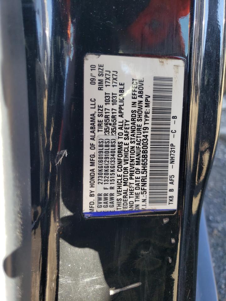 5FNRL5H65BB003419 2011 Honda Odyssey Exl