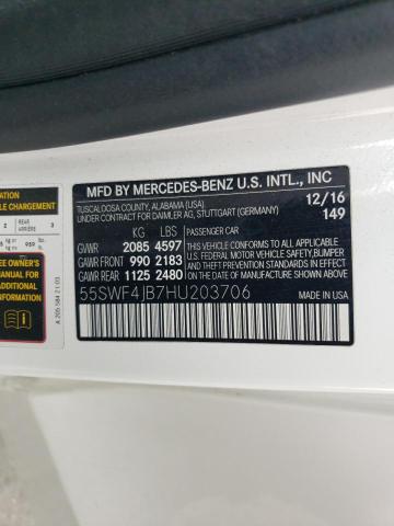 2017 Mercedes-Benz C 300 VIN: 55SWF4JB7HU203706 Lot: 54922424