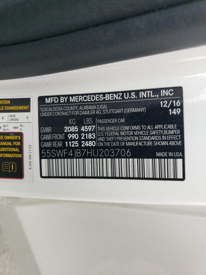 55SWF4JB7HU203706 2017 Mercedes-Benz C 300