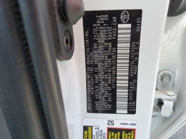 2020 Toyota Camry Se VIN: 4T1G31AK9LU536790 Lot: 55526604