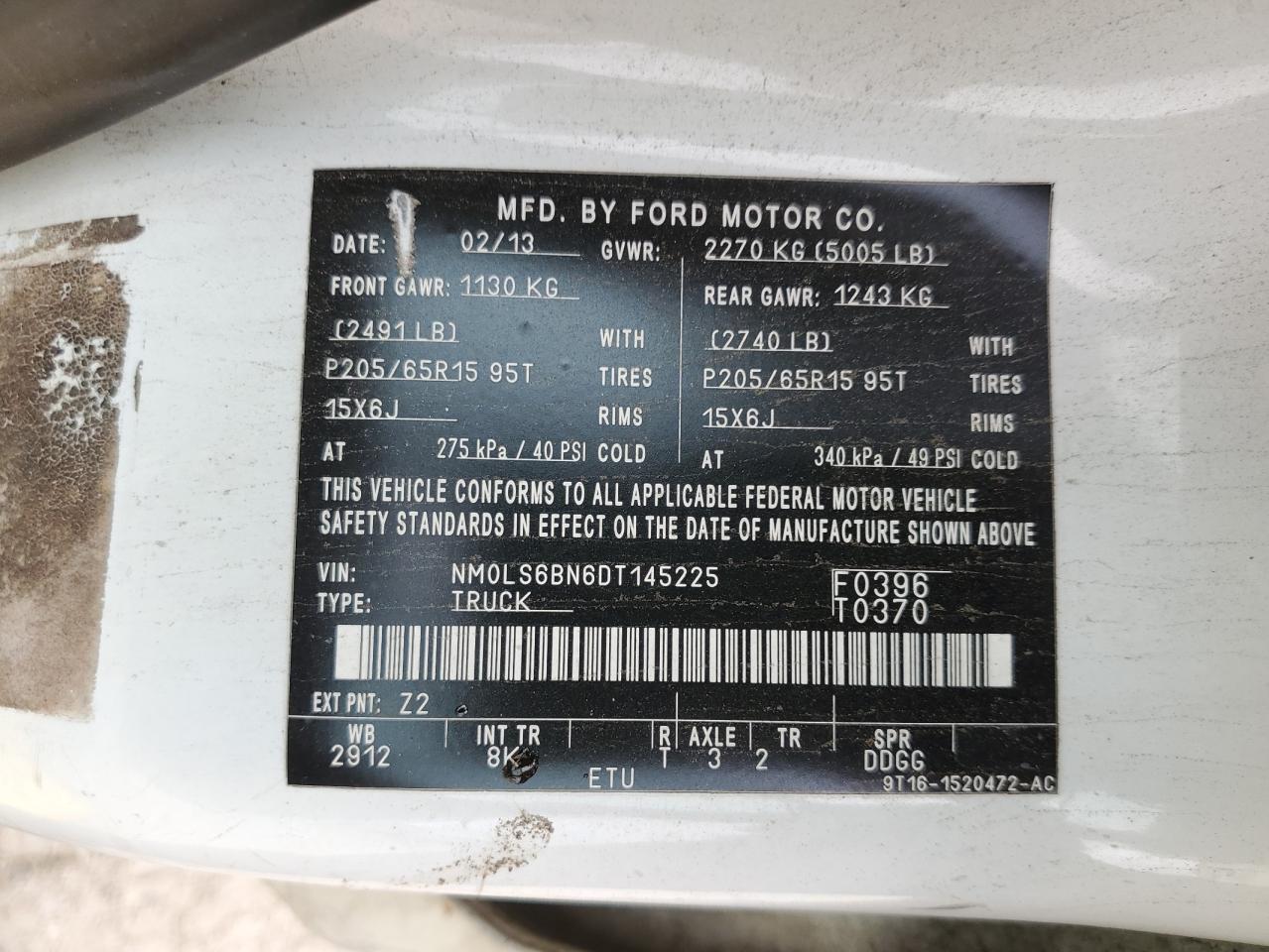 NM0LS6BN6DT145225 2013 Ford Transit Connect Xlt