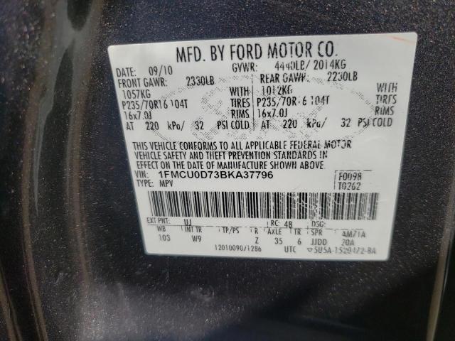 2011 Ford Escape Xlt VIN: 1FMCU0D73BKA37796 Lot: 53236024