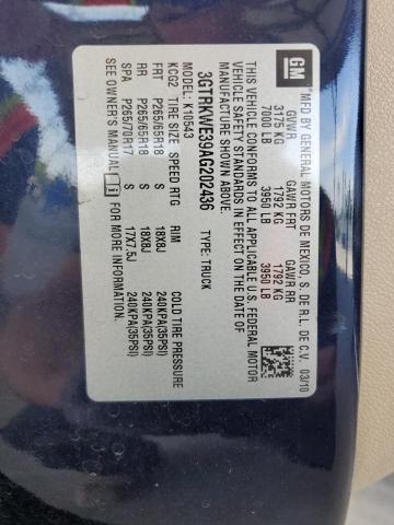 2010 GMC Sierra K1500 Slt VIN: 3GTRKWE39AG202436 Lot: 57005594