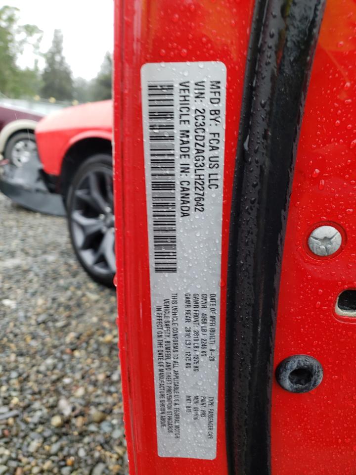 2C3CDZAG3LH227642 2020 Dodge Challenger Sxt
