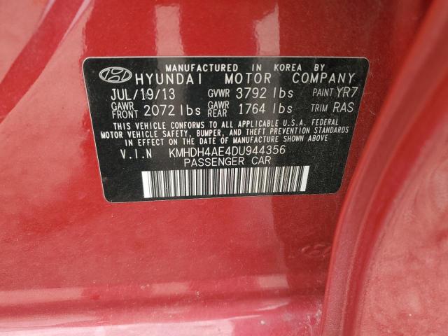 2013 Hyundai Elantra Gls VIN: KMHDH4AE4DU944356 Lot: 52863424