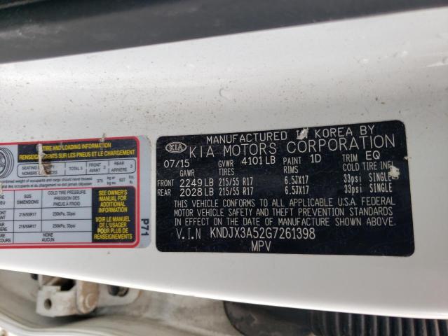 2016 Kia Soul ! VIN: KNDJX3A52G7261398 Lot: 56081284