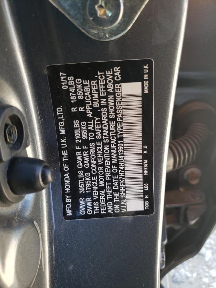 SHHFK7H74HU413601 2017 Honda Civic Exl