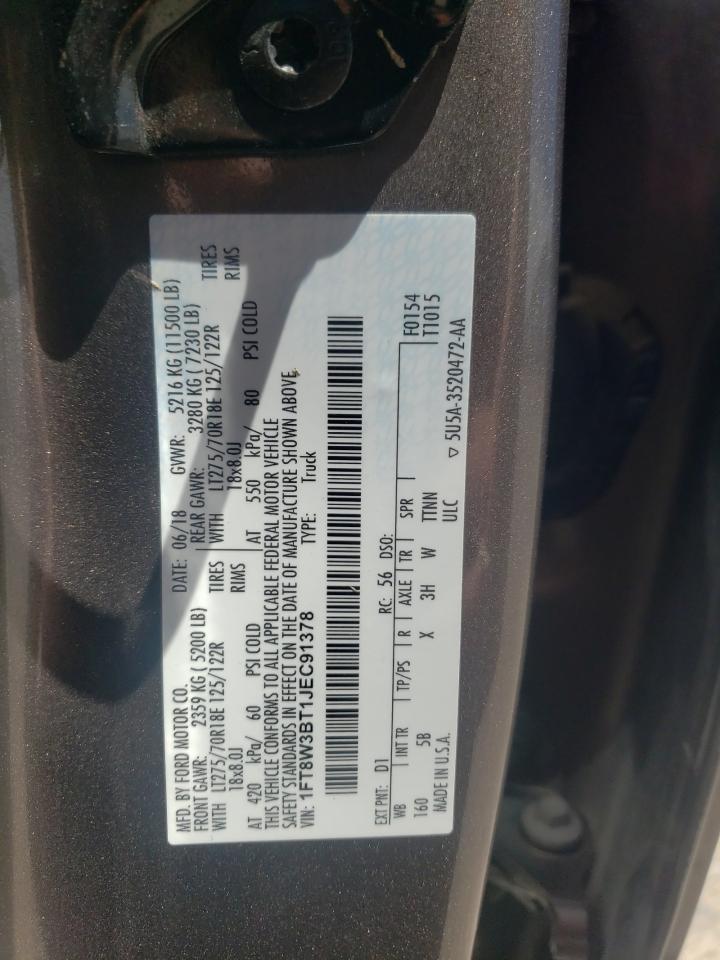 1FT8W3BT1JEC91378 2018 Ford F350 Super Duty