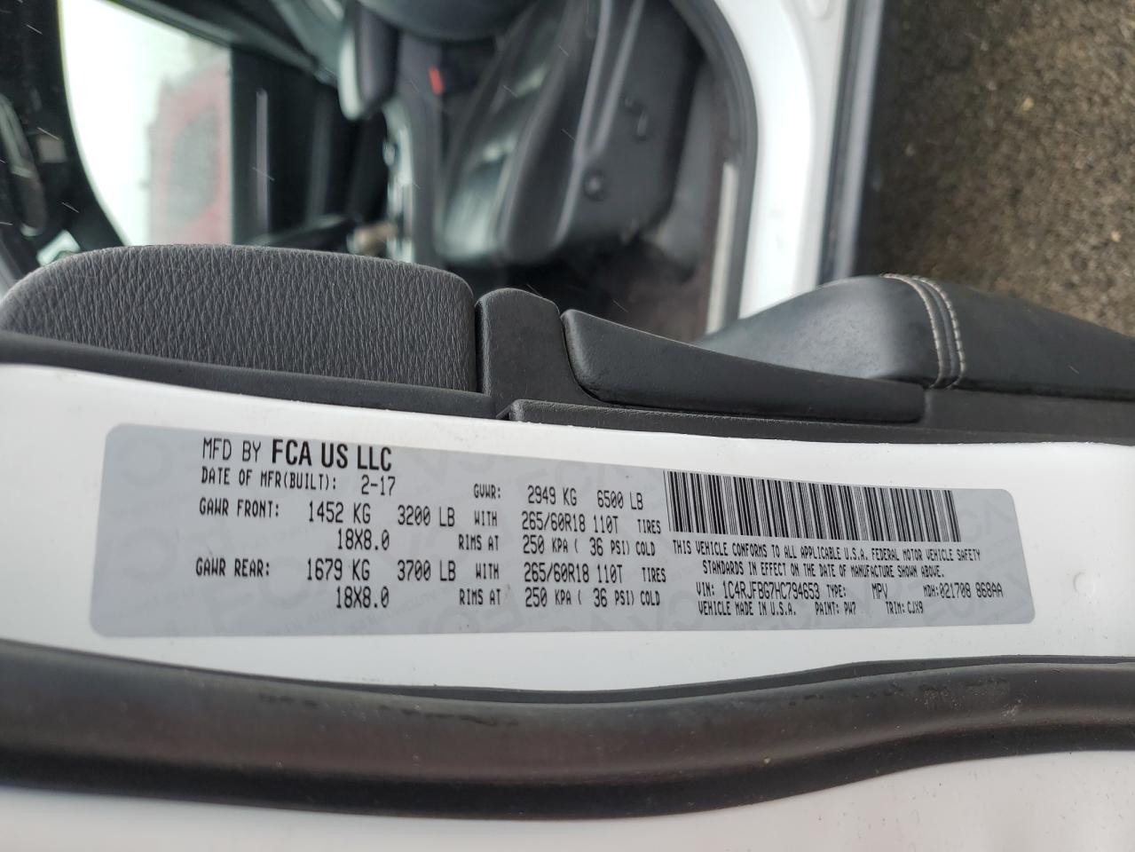 1C4RJFBG7HC794653 2017 Jeep Grand Cherokee Limited