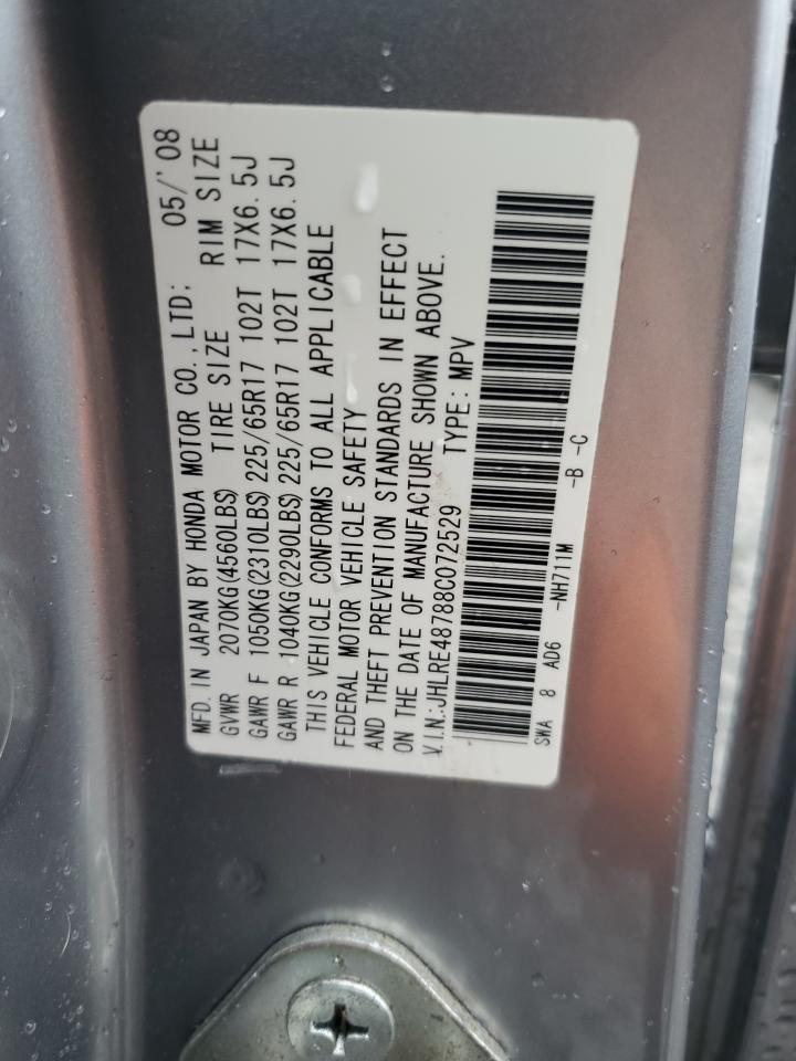 JHLRE48788C072529 2008 Honda Cr-V Exl