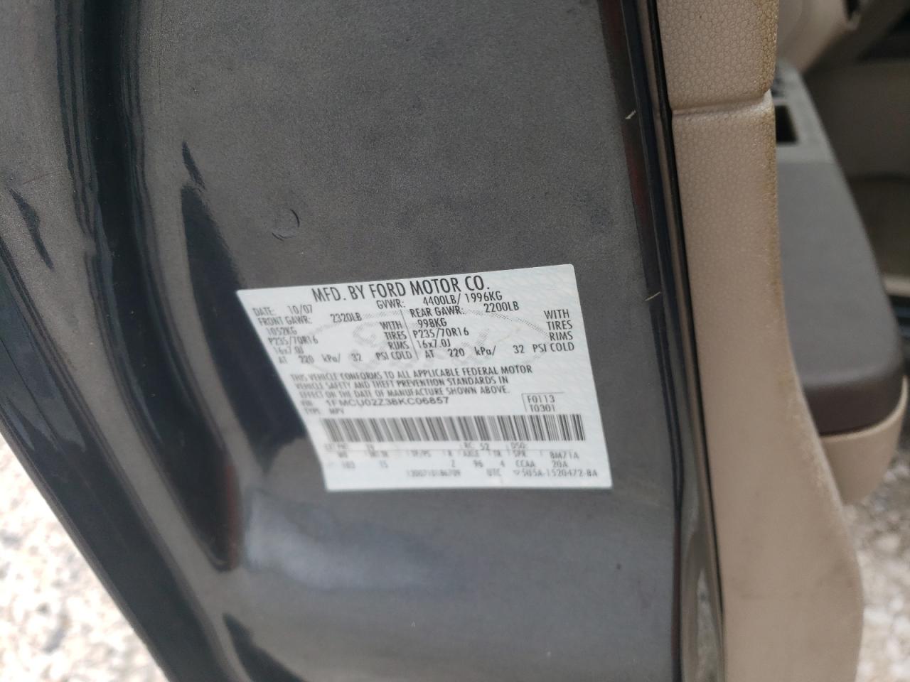 1FMCU02Z38KC06857 2008 Ford Escape Xls