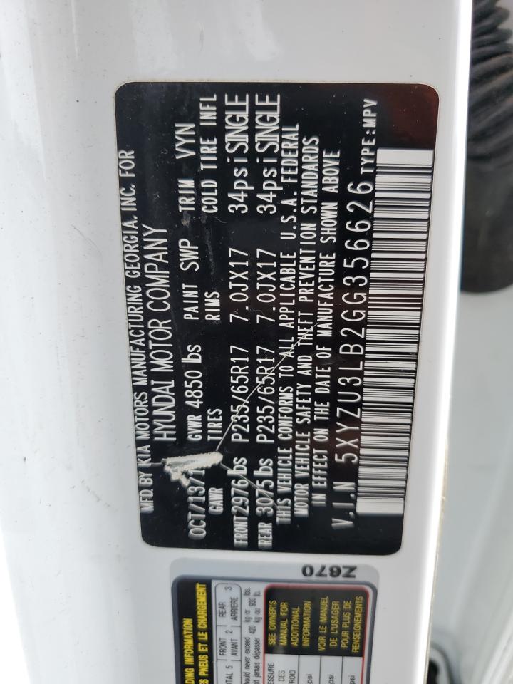 5XYZU3LB2GG356626 2016 Hyundai Santa Fe Sport