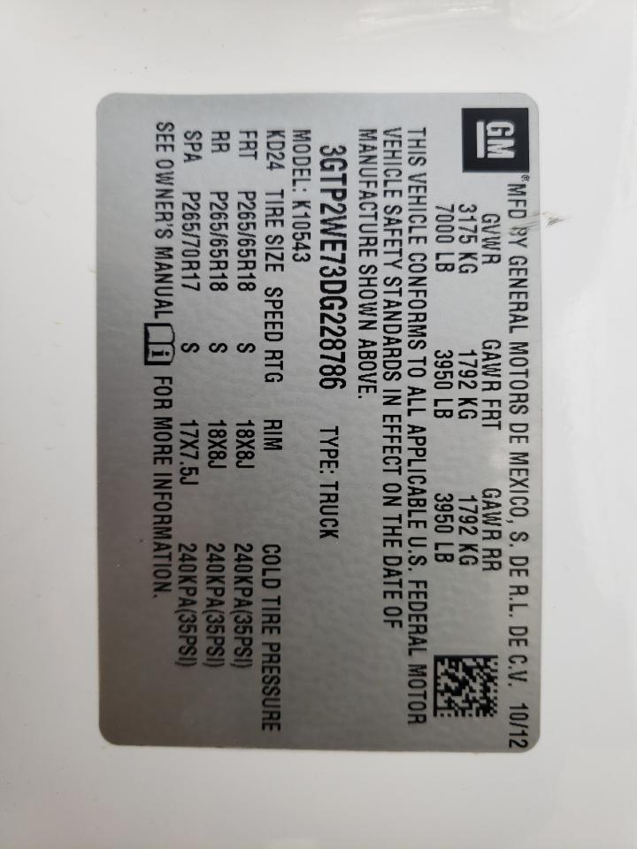 3GTP2WE73DG228786 2013 GMC Sierra K1500 Slt