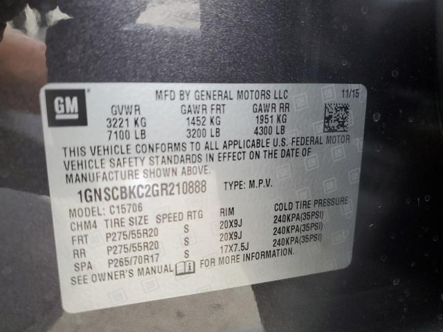 2016 Chevrolet Tahoe C1500 Lt VIN: 1GNSCBKC2GR210888 Lot: 55137534