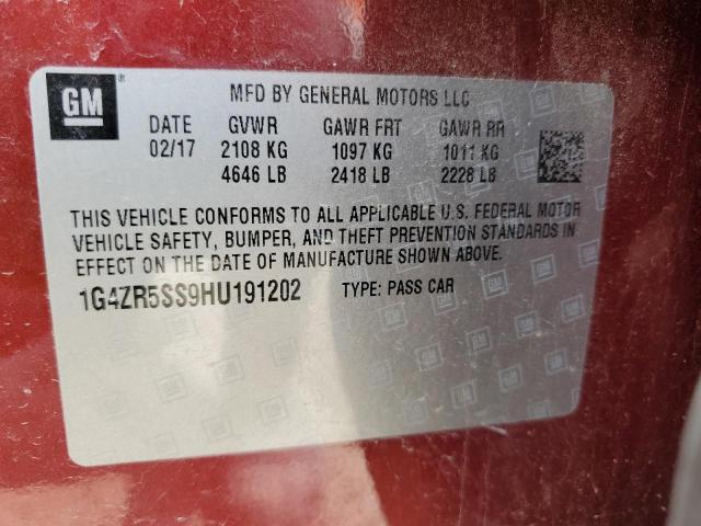 2017 Buick Lacrosse Premium VIN: 1G4ZR5SS9HU191202 Lot: 53795544