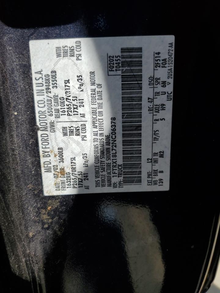 1FTRX18L72NC06378 2002 Ford F150