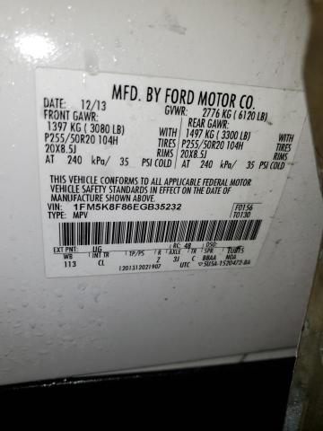 2014 Ford Explorer Limited VIN: 1FM5K8F86EGB35232 Lot: 54140314