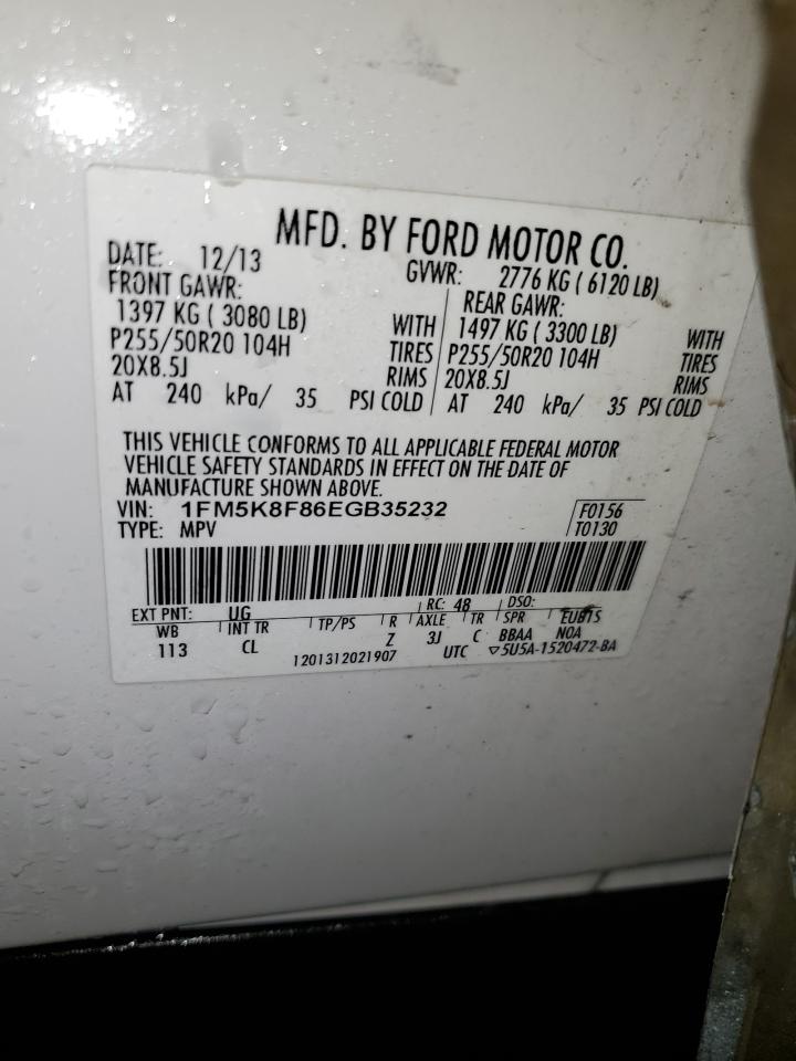 1FM5K8F86EGB35232 2014 Ford Explorer Limited