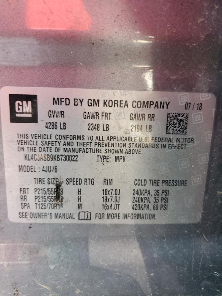 KL4CJASB9KB730022 2019 Buick Encore Preferred