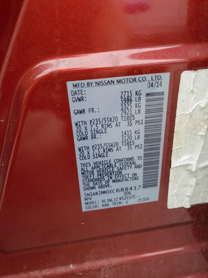 5N1AR2MM1EC688417 2014 Nissan Pathfinder S