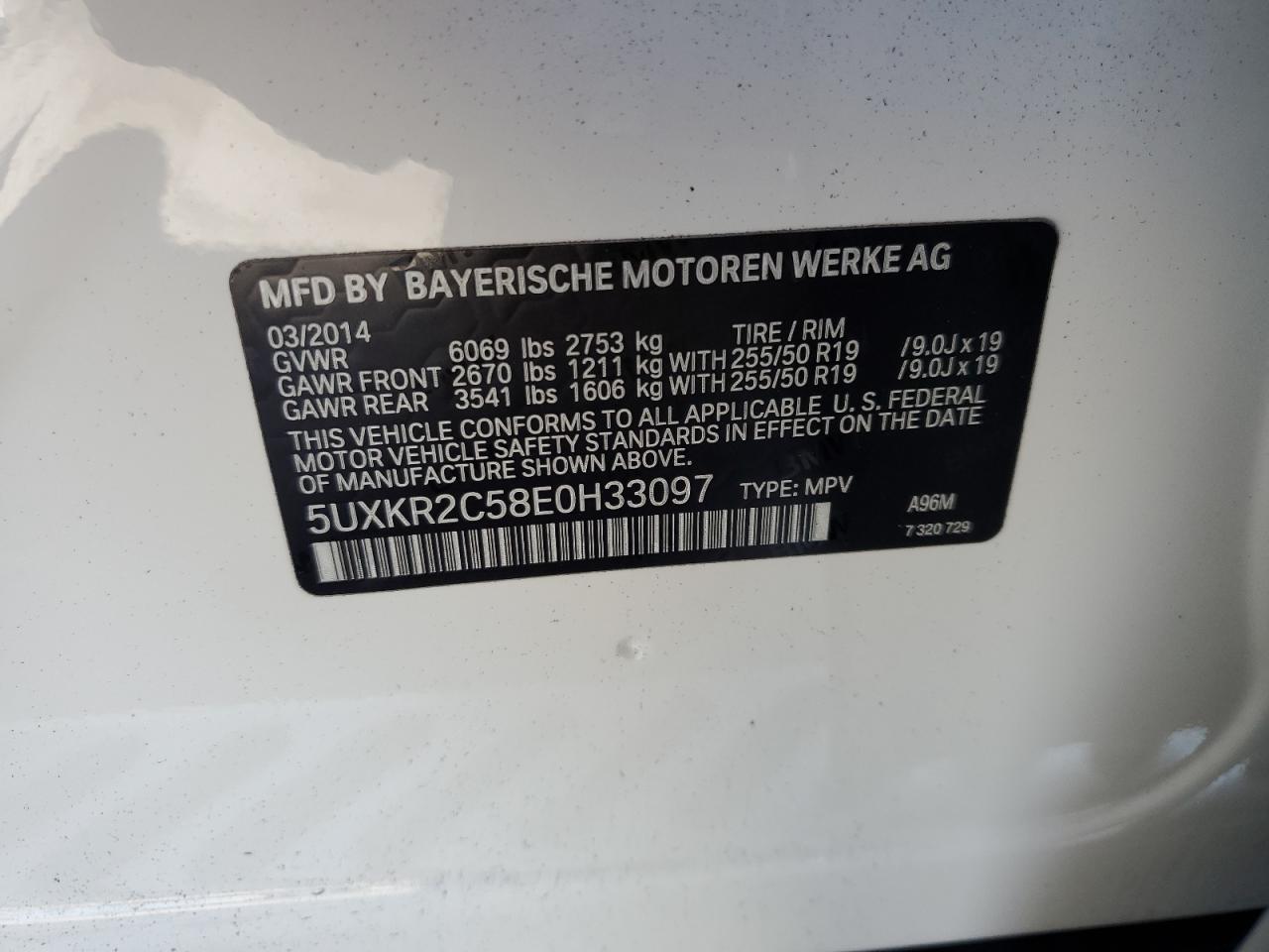 5UXKR2C58E0H33097 2014 BMW X5 Sdrive35I