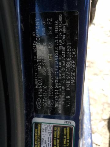 2011 Hyundai Accent Gls VIN: KMHCN4AC8BU602621 Lot: 53508764