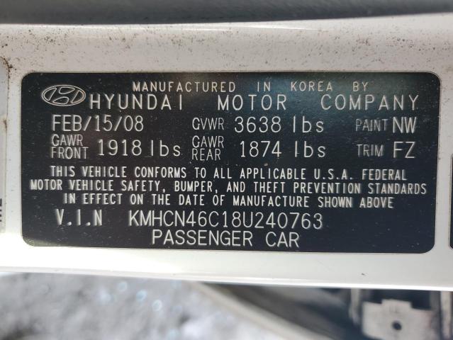2008 Hyundai Accent Gls VIN: KMHCN46C18U240763 Lot: 55001494