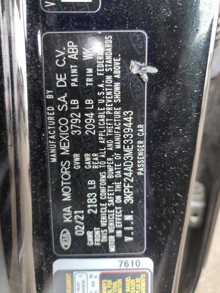 3KPF24AD3ME339443 2021 Kia Forte Fe