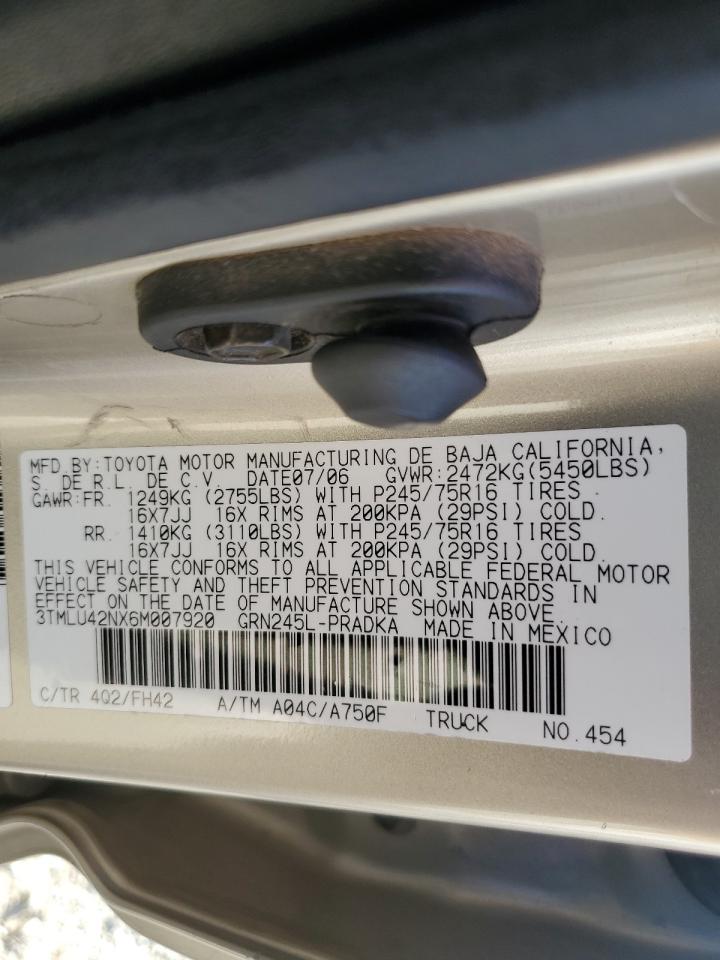 3TMLU42NX6M007920 2006 Toyota Tacoma Double Cab