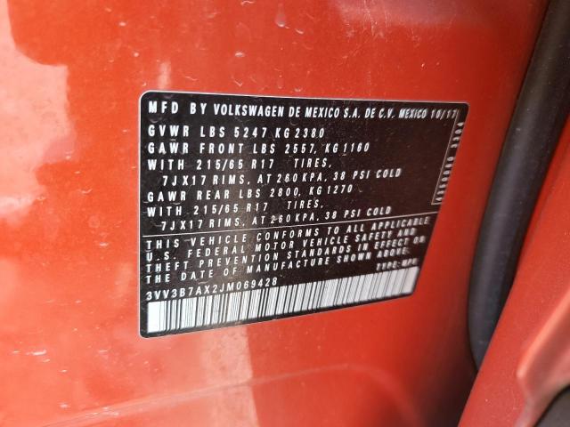 2018 VOLKSWAGEN TIGUAN SE - 3VV3B7AX2JM069428