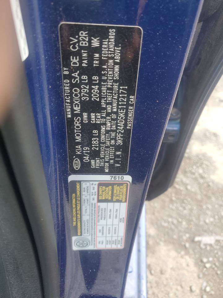 3KPF24AD5KE112171 2019 Kia Forte Fe