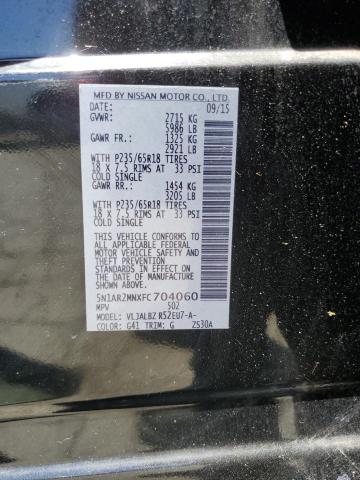 2015 Nissan Pathfinder S VIN: 5N1AR2MNXFC704060 Lot: 57203144