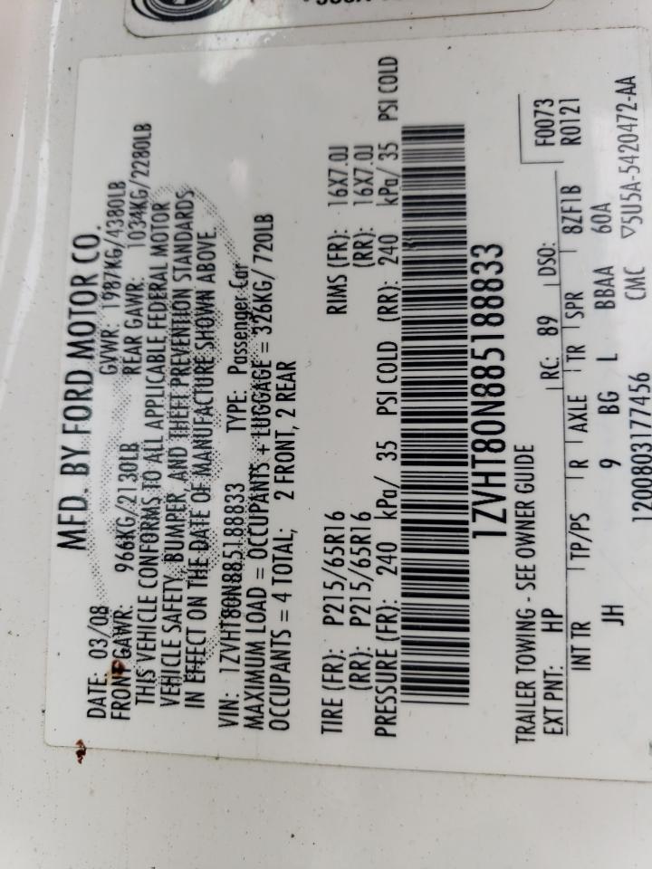1ZVHT80N885188833 2008 Ford Mustang