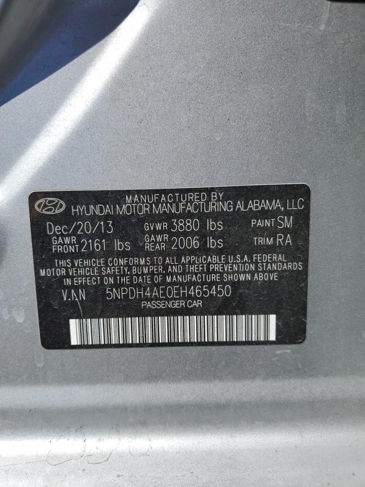 5NPDH4AE0EH465450 2014 Hyundai Elantra Se