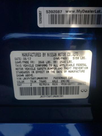 2018 Infiniti Q50 Red Sport 400 VIN: JN1FV7AR7JM480391 Lot: 56113914