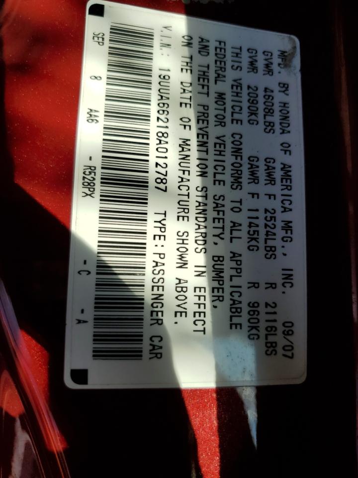 19UUA66218A012787 2008 Acura Tl