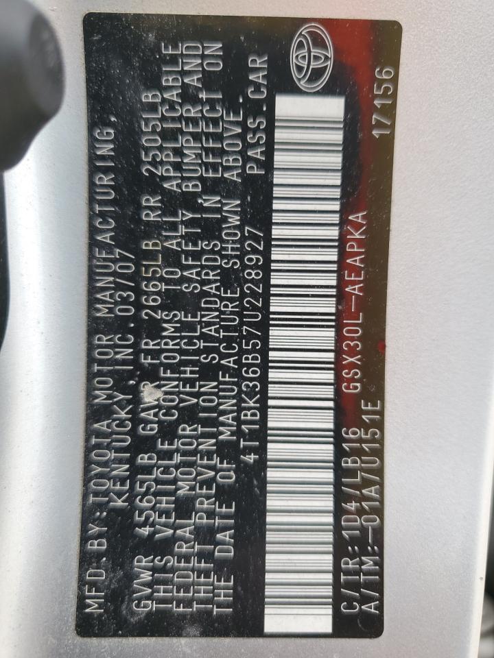 4T1BK36B57U228927 2007 Toyota Avalon Xl